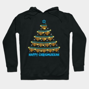 Happy Chrismukkah Menorah Christmas Tree Hanukkah Sleep Hoodie